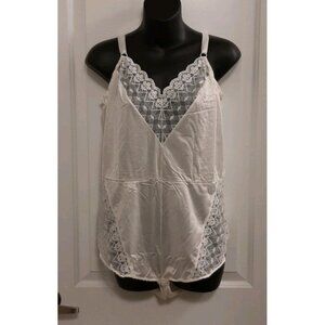 Vintage Vogue Bra All-In-One Camisole Panties Bodysuit Slip Snap Closure Sz 40